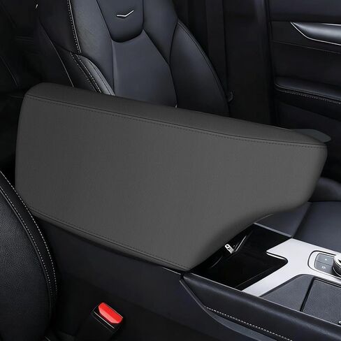 AOMSAZTO Console Covers for 2020 2021 2022 2023 2024 Cadillac CT5 Armrest Covers for Cadillac CT5 Black with Black Stiches in Saudi Arabia