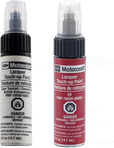 Genuine Ford Motorcraft Touch Up Paint Laser Lazer Red E9 & Clear Top Coat Two Bottle Kit in Saudi Arabia