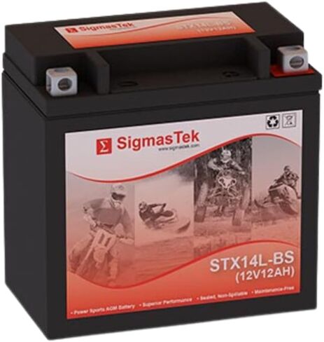 بطارية دراجة نارية Deka ETX14L متوافقة مع SLA من SigmasTek، STX14L-BS 200CCA in Saudi Arabia