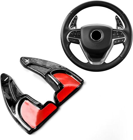 T-carbon Shifter Paddle Extension Fits Dodge Challenger Charger Durango 2024;Carbon Fiber Steering Wheel Paddle Shifter Cover Fits Chrysler and Jeep Grand Cherokee 2023 Gear Shift Trim Accessories in Saudi Arabia