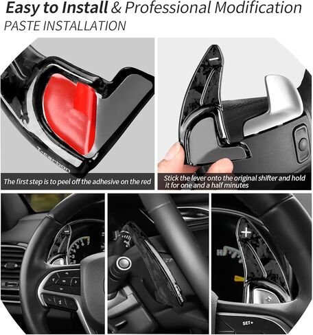T-carbon Shifter Paddle Extension Fits Dodge Challenger Charger Durango 2024;Carbon Fiber Steering Wheel Paddle Shifter Cover Fits Chrysler and Jeep Grand Cherokee 2023 Gear Shift Trim Accessories in Saudi Arabia