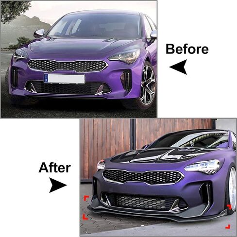 Lirun Front Bumper Lower Lip Spoiler Protector Splitter Glossy Black ABS for KIA Stinger GT 18-23 in Saudi Arabia