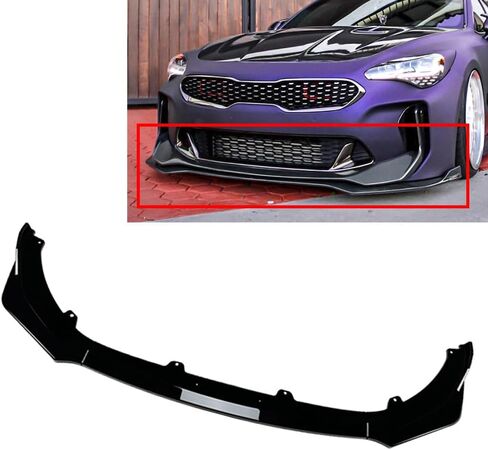 Lirun Front Bumper Lower Lip Spoiler Protector Splitter Glossy Black ABS for KIA Stinger GT 18-23 in Saudi Arabia