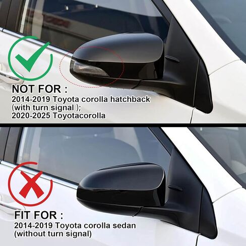 زوج واحد من أغطية المرايا الجانبية البديلة لسيارة Toyota Corolla Sedan 2014-2019 بدون إشارة الانعطاف للجانب الأيسر والأيمن OE 8794502410C0، 8791502410C0 (أبيض لؤلؤي) in Kuwait