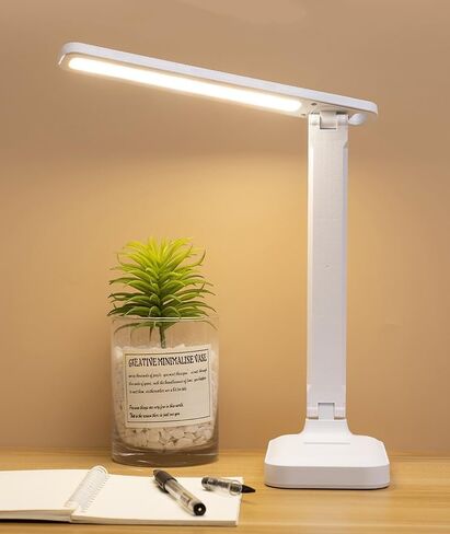 LED Desk Lamp, LED Desk Lamp with USB Ports, Touch Desk Lamps for Home Office, Dimmable Table Lamp Reading Lamp, 3 Brightness Modes, Sensitive Control for Reading, Study(White) in Saudi Arabia