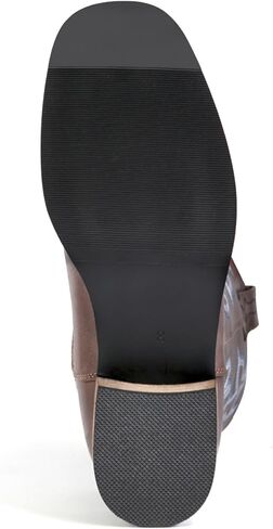 IUV Cowboy Boots For Women Square Toe Cowgirl Boots Mid Calf Western Boots Pull On Fashion Cowboy Boots in Kuwait