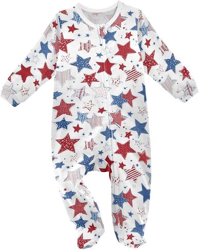 Dussdil Baby One-Piece Footies Newborn Rompers Pajamas Cotton Footed Pjs for Sleep Play Boys Girls in Kuwait