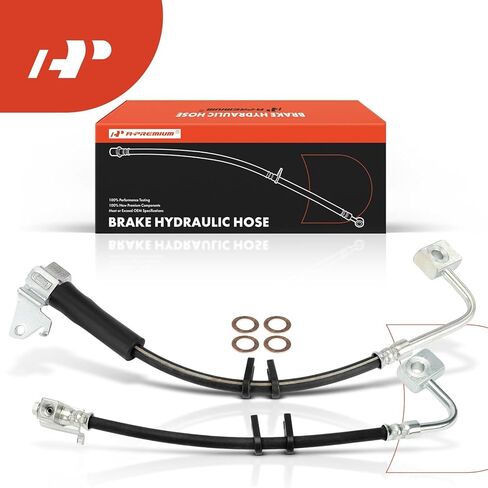 A-Premium Rear Driver and Passenger Side Brake Hydraulic Hose Compatible with Select Jeep Models - WK Series Grand Cherokee 2005-2010, XK Series Commander 2006-2010 - Replace# 52089997AD (Pack of 2) in Saudi Arabia