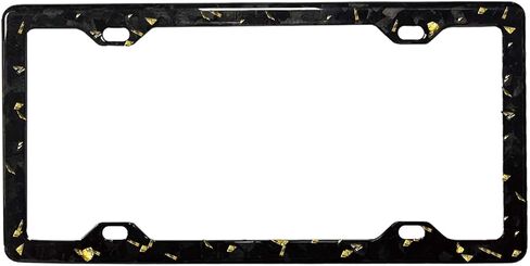 100% Genuine Forged Carbon Fiber Car License Plate Frame with Slim 4 Holes Design & Black Screw Caps with Unti-Theft Security Accesories, Universal Fit, Standard Tag Holder (Forged-RED) in Saudi Arabia