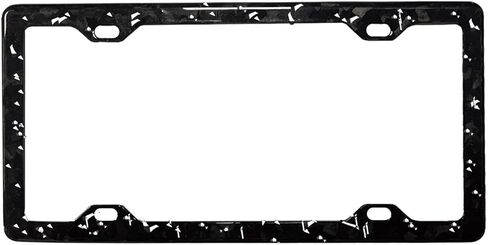 100% Genuine Forged Carbon Fiber Car License Plate Frame with Slim 4 Holes Design & Black Screw Caps with Unti-Theft Security Accesories, Universal Fit, Standard Tag Holder (Forged-RED) in Saudi Arabia