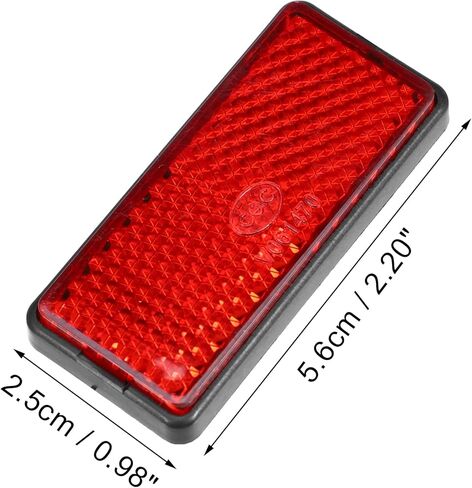 Generic 6 Pcs Rectangular Stick-on Safety Spoke Reflective Self Adhesive Reflector for Gate Posts Cars Trailer Motorcycle Trucks Boat Bicycle Bike Red in Saudi Arabia