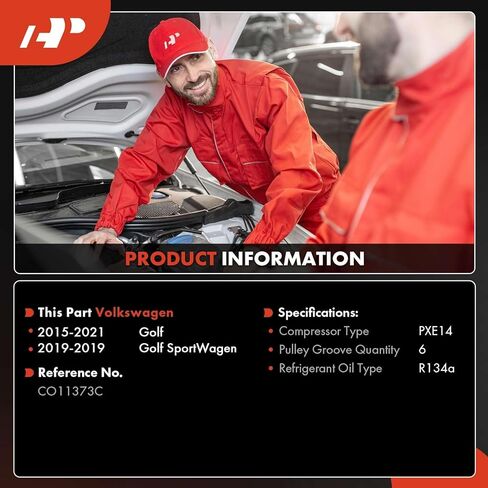 ضاغط مكيف هواء A-Premium مع قابض متوافق مع Volkswagen Golf 2015-2016 1.8L، Golf 2017-2021، Golf SportWagen 2019 in Saudi Arabia