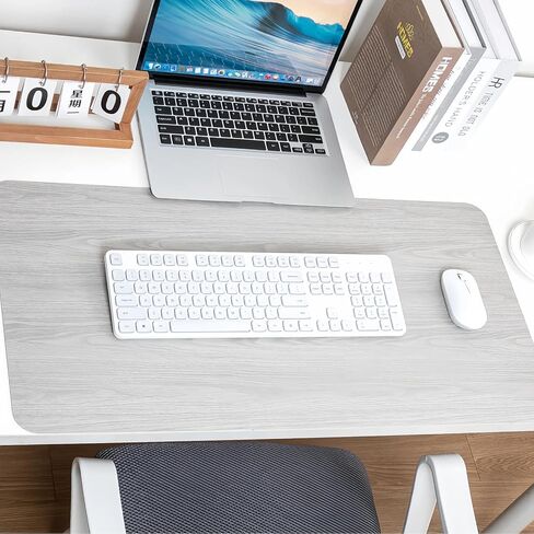 Elegant Wood Grain Leather Desk Pad, Non-Slip Large Mouse Pad Keyboard Mat (24" x 12"), Desk Blotter & Table Protector for Office Home, Cherry Brown in Saudi Arabia