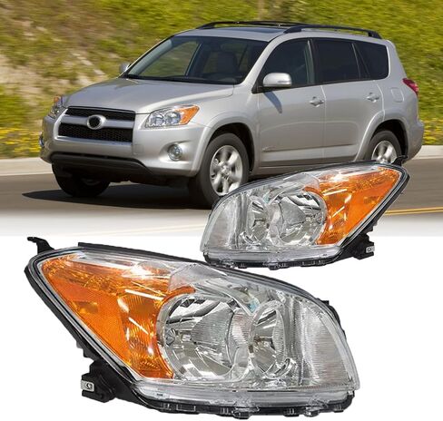 استبدال مجموعة المصابيح الأمامية الأمامية لـ 2009 2010 2011 2012 Toyota Rav4 مصابيح أمامية لجهاز العرض مجموعة مصابيح أمامية زوج السائق وجانب الركاب in Kuwait