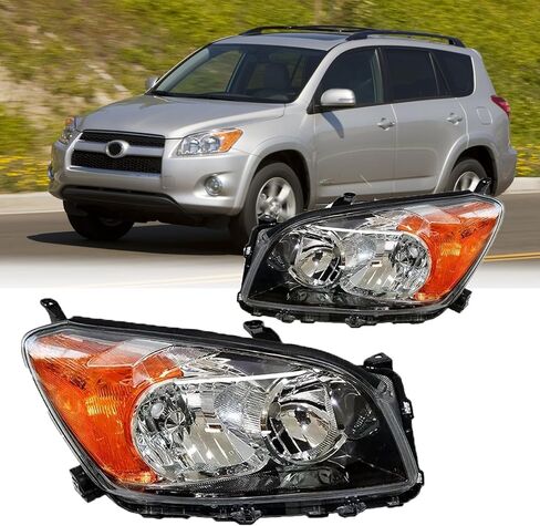 استبدال مجموعة المصابيح الأمامية الأمامية لـ 2009 2010 2011 2012 Toyota Rav4 مصابيح أمامية لجهاز العرض مجموعة مصابيح أمامية زوج السائق وجانب الركاب in Kuwait