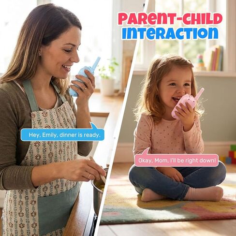 أجهزة اتصال فيديو لاسلكية للأطفال، عبوتان قابلة لإعادة الشحن، اتصال صوتي وفيديو طويل المدى، كاميرا عالية الدقة، تأثيرات صوتية ممتعة، مثالية للأولاد والبنات من سن 3 إلى 10 سنوات، لعب داخلي وخارجي - أزرق/وردي in Kuwait