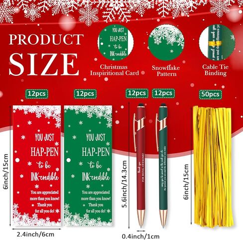 24 Set Employee Appreciation Gifts Bulk Thank You Motivational Ballpoint Ink Pens with Inspirational Cards for Christmas Office School Team Coworker Staff Teacher Students(Red) in Saudi Arabia