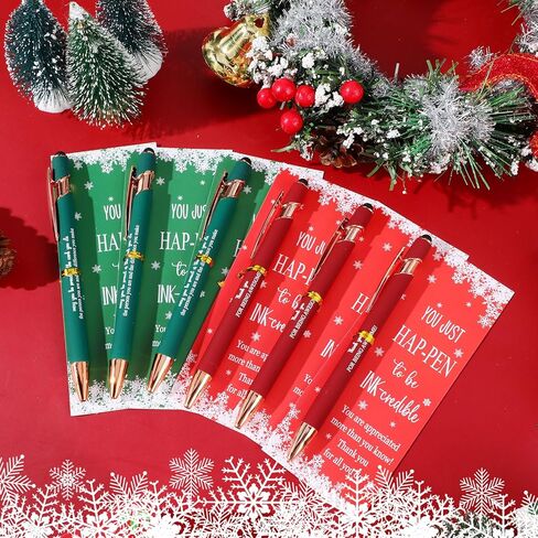 24 Set Employee Appreciation Gifts Bulk Thank You Motivational Ballpoint Ink Pens with Inspirational Cards for Christmas Office School Team Coworker Staff Teacher Students(Red) in Saudi Arabia
