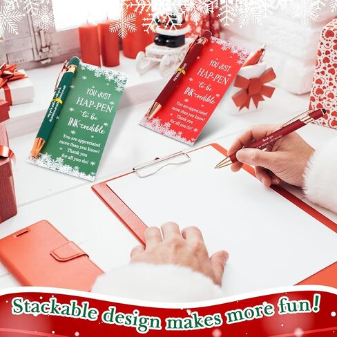 24 Set Employee Appreciation Gifts Bulk Thank You Motivational Ballpoint Ink Pens with Inspirational Cards for Christmas Office School Team Coworker Staff Teacher Students(Red) in Saudi Arabia