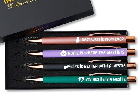 InnoBeta West Highland Terrier Gifts for Women, Girls, Ballpoint Pen Set of 4, West Highland Terrier Mom Gifts for Birthdays, Christmas in Saudi Arabia