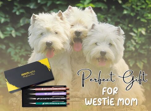InnoBeta West Highland Terrier Gifts for Women, Girls, Ballpoint Pen Set of 4, West Highland Terrier Mom Gifts for Birthdays, Christmas in Saudi Arabia