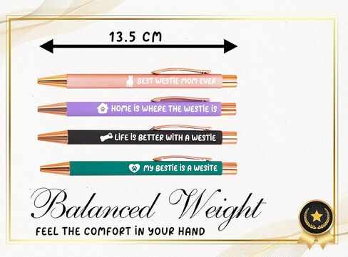 InnoBeta West Highland Terrier Gifts for Women, Girls, Ballpoint Pen Set of 4, West Highland Terrier Mom Gifts for Birthdays, Christmas in Saudi Arabia