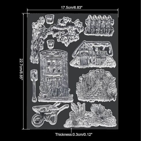 Transparent Silicone Stamps, 1 Pcs T1990 Farm Clear Stamps for Card Making Decoration DIY Scrapbooking Embossing Album Decor Craft, Clear in Saudi Arabia
