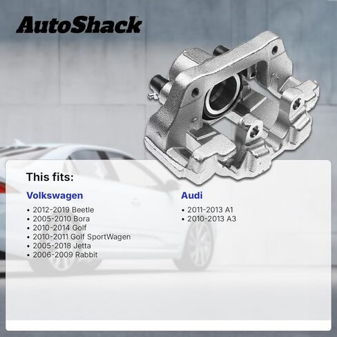 AutoShack Front Left Brake Caliper Replacement for 2010-2013 Audi A3 2005-2018 Volkswagen Jetta 2006-2009 Volkswagen Rabbit 1-PC in Saudi Arabia