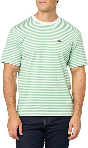Lacoste Men's Short Sleeve Classic Fit Stripped Crew Neck Tee Shirt in Saudi Arabia