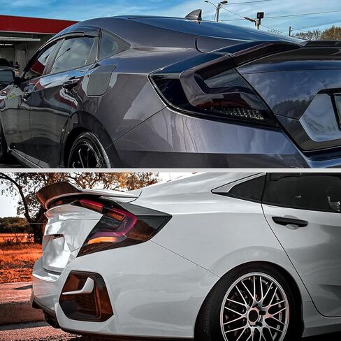 Ronnin - Fits 2016-2021 Honda Civic Sedan 4Dr Aggressive Full LED Sequential Turn Signals + Animated Startup Effect Tail Lights Assembly Pair | Black Smoke in Saudi Arabia