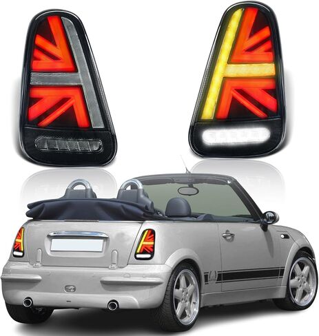 مصابيح خلفية قديمة متوافقة مع 2001-06 Mini Hatch R50 R53 [One,One D,Cooper S,Cooper] و2004-08 Mini Cabrio R52 [Cooper,Cooper S,One]، مع رسوم متحركة لبدء التشغيل/إشارة انعطاف تسلسلية، زوج in Saudi Arabia