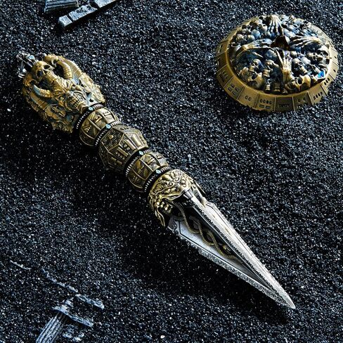 مجموعة الدوار المعدنية الفريدة من نوعها من Wand Dice للعبة DND Dungeons and Dragons TRPG (عصا النرد، أسود) in Saudi Arabia