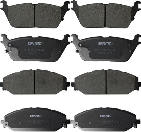 SIPAUTEC-Front & Rear Carbon Fiber Ceramic Brake Pads Compatible with 2019-2024 RAM 1500,Jeep Wagoneer| OEM Fitment | Low Noise | Dust Free | 8 Brake Pads in Kuwait