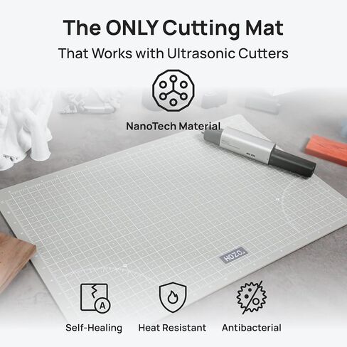 HOZO NanoTech Cutting Mat for Ultrasonic Cutter, 12" x 18" Self-Healing Cutting Mat, Glue-Free Eco Design, Heat-Resistant, Metric & Imperial Scales, Durable for Craft, DIY, 3D Printing & Model Making in Saudi Arabia