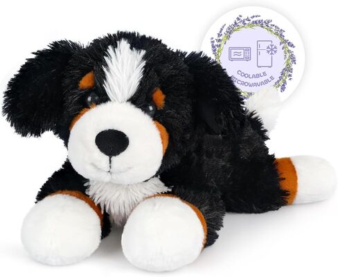 Heatable & Coolable Bernese Mountain Dog Stuffed Animal, Heating Pad Microwavable for Soothing & Relaxation, Lavender Scented Stuffed Dog Plush for Stress Relief, Black Puppy Plushie Gifts in Saudi Arabia