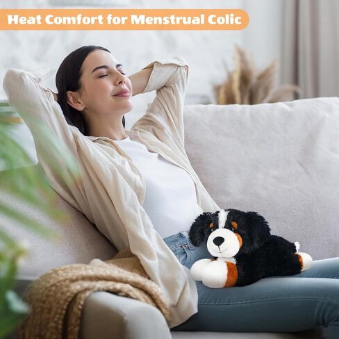 Heatable & Coolable Bernese Mountain Dog Stuffed Animal, Heating Pad Microwavable for Soothing & Relaxation, Lavender Scented Stuffed Dog Plush for Stress Relief, Black Puppy Plushie Gifts in Saudi Arabia