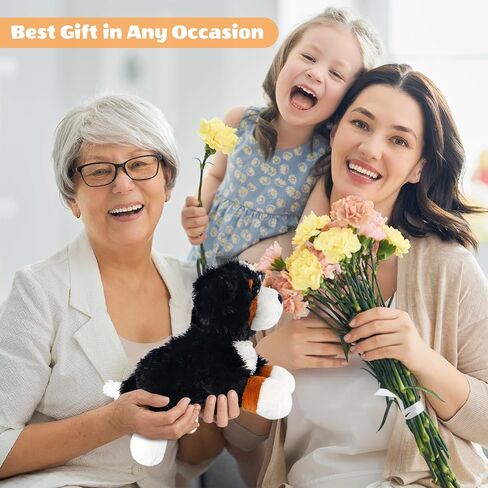 Heatable & Coolable Bernese Mountain Dog Stuffed Animal, Heating Pad Microwavable for Soothing & Relaxation, Lavender Scented Stuffed Dog Plush for Stress Relief, Black Puppy Plushie Gifts in Saudi Arabia