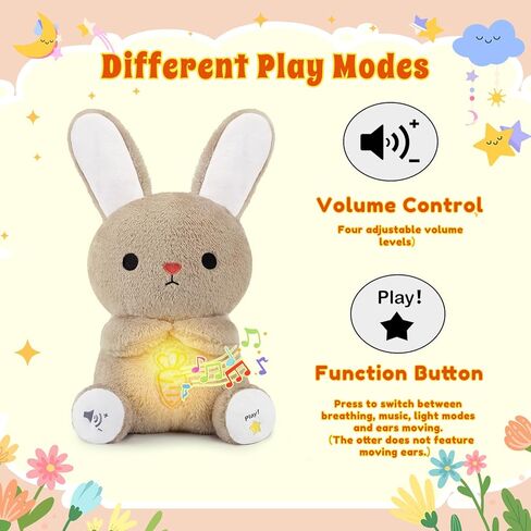 BRICHOEE Breathing Stuffed Animal, Soothing Otter Stuffed Animal with Breathing Motion, Calming Sound and Light for Baby Sleep Companion Portable Plush Toy Gifts for Kids Adults Newborns in Saudi Arabia