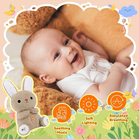 BRICHOEE Breathing Stuffed Animal, Soothing Otter Stuffed Animal with Breathing Motion, Calming Sound and Light for Baby Sleep Companion Portable Plush Toy Gifts for Kids Adults Newborns in Saudi Arabia