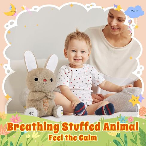 BRICHOEE Breathing Stuffed Animal, Soothing Otter Stuffed Animal with Breathing Motion, Calming Sound and Light for Baby Sleep Companion Portable Plush Toy Gifts for Kids Adults Newborns in Saudi Arabia
