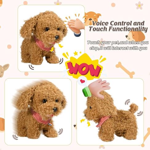 Puppy Toys for Kids, Toy Dogs That Walk and Bark, Walking Dog Toy for Kids with Leash, Interactive Stuffed Puppy with Remote Control, for Girls and Boys Aged 3-7 Year Old in Saudi Arabia