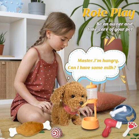 Puppy Toys for Kids, Toy Dogs That Walk and Bark, Walking Dog Toy for Kids with Leash, Interactive Stuffed Puppy with Remote Control, for Girls and Boys Aged 3-7 Year Old in Saudi Arabia