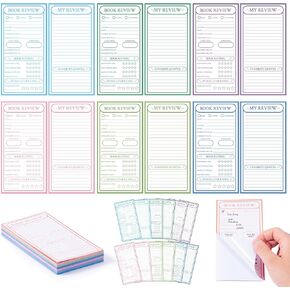 ملصقات مراجعة الكتب الملونة L1rabe - 60 قطعة هدية عيد الميلاد ذاتية اللصق 12 تصميمًا لمراجعة الكتب، ملاحظات لاصقة لمجلة القراءة الخاصة بي، سجل تعقب الكتب لمحبي الكتب والطلاب هدية دودة الكتب in Kuwait