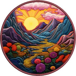 Wild Flower Patch 3" Iron-on Embroidered Sublimated Applique for Clothing Vest, Sew-on Decorative Embroidery, Badge Emblem, Nature Souvenir, Wild Animals, National Parks, Outdoor Patches, Forest Trees in Saudi Arabia