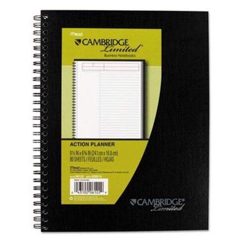 دفتر أعمال Cambridge 06122 Action Planner Side Bound، 7 1/2 × 9 1/2، أسود، 80 ورقة (MEA06122) in Saudi Arabia