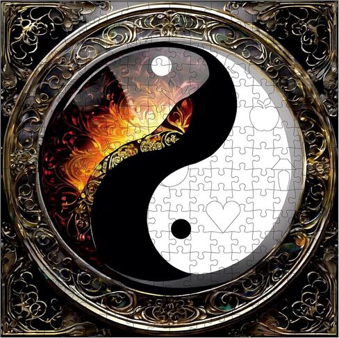 Wooden Puzzles for Adults, Unique Animal Shape Ying Yang Wooden Jigsaw Puzzles, Extraordinary Gift for Friends and Family, Wood Puzzles Adult, Perfect for Birthday Gift, Wood Cut Puzzles, Small in Saudi Arabia