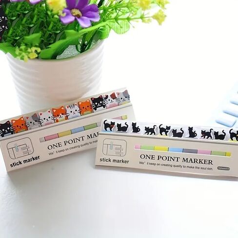 1 Pack of 150 Pcs Page Markers Sticky Notes Set, Self-Adhesive Bookmark Memo Flags, Stationery & Office Supplies, Cat in Saudi Arabia