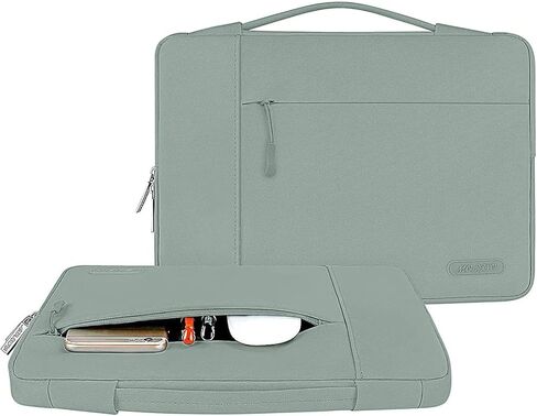 MOSISO Compatible with MacBook Air 13 inch Case 2024-2022 M3 A3113 M2 A2681 Touch ID, Plastic Hard Case&Keyboard Skin&Screen Film&Type C Adapter&Polyester Multifunctional Bag, Chartreuse&Antique Green in Saudi Arabia