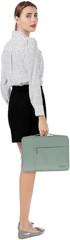 MOSISO Compatible with MacBook Air 13 inch Case 2024-2022 M3 A3113 M2 A2681 Touch ID, Plastic Hard Case&Keyboard Skin&Screen Film&Type C Adapter&Polyester Multifunctional Bag, Chartreuse&Antique Green in Saudi Arabia