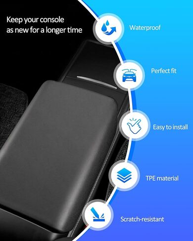 غطاء مسند ذراع وحدة التحكم المركزية لـ Tesla 2024 2025 Model 3 Highland 2025 Model Y Juniper غطاء وحدة التحكم المركزية TPE غطاء حامي وحدة التحكم المركزية غطاء مسند ذراع وحدة التحكم المركزية ملحقات داخلية بيضاء in Kuwait